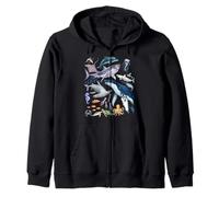 Retro Ocean Wildlife - Shark, Fish & Octopus Vibes Felpa con Cappuccio