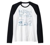 Retro Ocean Wildlife - Shark, Fish & Octopus Vibes Maglia con Maniche Raglan