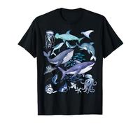 Retro Ocean Wildlife - Shark, Fish & Octopus Vibes Maglietta