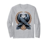 Retro Odino Corvo Northman Valhalla Mitologia Norrena Maglia a Manica