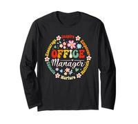 Retro Office Manager Appreciation - Cute School Admin Staff Maglia a Manica