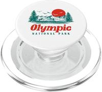 Retro Olympic National Park Mountain Trees & Sun Graphic PopSockets PopGrip per MagSafe