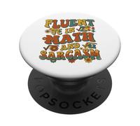 Retro Ondulato Fluente In Matematica E Sarcasmo Groovy Flower Teacher PopSockets PopGrip Adesivo