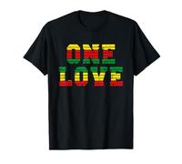 Retro One Love Jamaica Rasta Reggae Musica Caraibi Orgoglio Maglietta