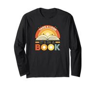 Retro Open Book Rainbow Reading Graphic Maglia a Manica