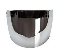 Retro Open Moto Caschi per Antivento Visiera con Visiera Design a 3 Bottoni, Classic, Argento