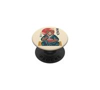 Retrò Orso Giapponese Mangiare Ramen Ukiyo-e Estetica PopSockets PopGrip Adesivo