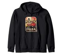 Retro Osaka Giappone Viaggio Treno Vintage Giapponese Souvenir Felpa con Cappuccio