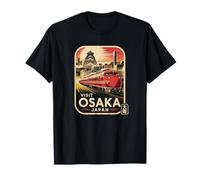 Retro Osaka Giappone Viaggio Treno Vintage Giapponese Souvenir Maglietta