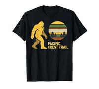 Retro Pacific Crest Trail Sasquatch Escursionismo Tramonto Grafica Maglietta