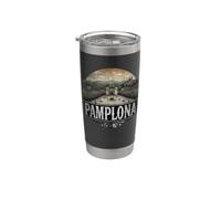 Retro Pamplona Paesaggio Vintage Souvenir Bicchiere termico in acciaio inox doppia parete