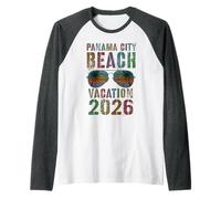 Retro Panama City Beach Vacation 2026 Viaggio di Primavera Maglia con Maniche Raglan