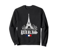 Retro Paris Old Outfit, Abstract Paris Illustration Fashion Felpa