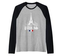 Retro Paris Old Outfit, Abstract Paris Illustration Fashion Maglia con Maniche Raglan