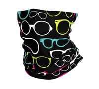 Retro Pattern with Eyeglasses Fashion Black 26X30Cm Elastico Protezione del Viso Antivento Fascia per Capelli per Sports Arrampicata Escursionismo