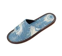 Retro Pavone Turchese Design Bagno Sandalo Indoor Outdoor Estate Carino personale Slip on Scarpe da Casa per il Partito Viaggio Ospiti chancletas para mujer, Design retrò con pavone turchese, 37/37.5