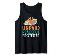 Retro Peace Sign Flowers Groovy Unpaid Peaceful Protester Canotta