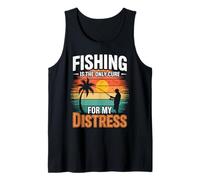 Retro Pesca Terapia Salute Mentale Stress Relief Fisherman Canotta