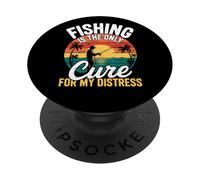 Retro Pesca Terapia Salute Mentale Stress Relief Fisherman PopSockets PopGrip Adesivo