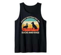 Retro Pet Dog Duck Lover | Facilmente distratto da Cani e Anatre Canotta
