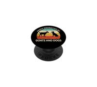 Retro Pet Dogs Goats Lover Easily Distracted By Dogs & Goats PopSockets PopGrip Adesivo