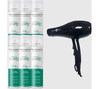 RETRO' Phon Black Star Turbo Piuma 1700 Watt +6 Pz Lacca No Gas 350 Ml Extra Strong