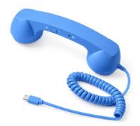 Retro Phone Handset for Cell Phone, Wired Receiver with 1m Cord (Blue) | Retro wired handset with a 1m cord; check the selected connector and your device port before ordering.