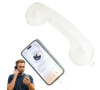 Retro Phone Handset-Phone Receiver for Cell Phones, Type-C Retro Telephone Wired Handsets Style Landline Handle Receiver for Cell Mobile Video Conferences Calls Meetings (White,Type-C)