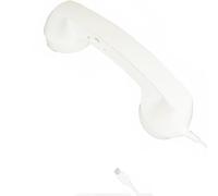 Retro Phone Handset - Turn Cell Phone Into Landline, Type-C Wired Handset Style Landline Handle Receiver for Cell Mobile Video Conferences, Calls, Meetings (White)