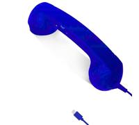 Retro Phone Handset - Turn Cell Phone Into Landline, Type-C Wired Handset Style Landline Handle Receiver for Cell Mobile Video Conferences, Calls, Meetings (Blue)