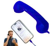 Retro Phone Handset, Universal Handset for Cell Phone Type-c or 3.5 mm Port for Cell Mobile Video Conferences Calls Meetings (Blue,Type-C)