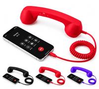Retro Phone Handset, Vintage Wired Plug in Handheld Cell Phone | Retro Phone Handset for iPhone & Android, for Cell Mobile Video Conferences, Calls, Meetings