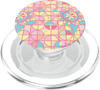 Retro Pink and Yellow Geometric Floral Pattern Girly Pastel PopSockets PopGrip per MagSafe