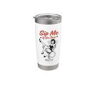 Retro Pinup Devil Martini Sip Me If You Dare Cocktail Bicchiere termico in acciaio inox doppia parete