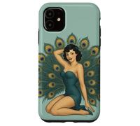 Retro Pinup Pavone Ragazza Design Carino Sexy Cheesecake Style Custodia per iPhone 11