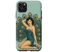Retro Pinup Pavone Ragazza Design Carino Sexy Cheesecake Style Custodia per iPhone 11 Pro Max