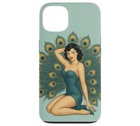 Retro Pinup Pavone Ragazza Design Carino Sexy Cheesecake Style Custodia per iPhone 13