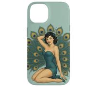 Retro Pinup Pavone Ragazza Design Carino Sexy Cheesecake Style Custodia per iPhone 14