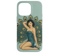 Retro Pinup Pavone Ragazza Design Carino Sexy Cheesecake Style Custodia per iPhone 14 Pro Max