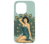 Retro Pinup Pavone Ragazza Design Carino Sexy Cheesecake Style Custodia per iPhone 15 Pro