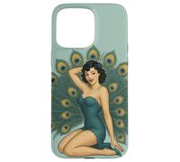 Retro Pinup Pavone Ragazza Design Carino Sexy Cheesecake Style Custodia per iPhone 15 Pro Max
