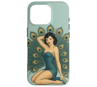 Retro Pinup Pavone Ragazza Design Carino Sexy Cheesecake Style Custodia per iPhone 16 Pro