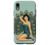 Retro Pinup Pavone Ragazza Design Carino Sexy Cheesecake Style Custodia per iPhone XR