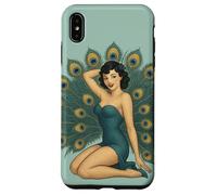 Retro Pinup Pavone Ragazza Design Carino Sexy Cheesecake Style Custodia per iPhone XS Max