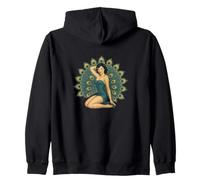 Retro Pinup Pavone Ragazza Design Carino Sexy Cheesecake Style Felpa con Cappuccio