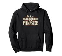 Retro Pitmaster Vintage Maestro del Barbecue BBQ Affermato Felpa con Cappuccio