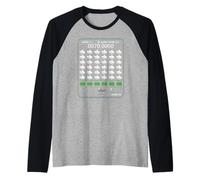 Retro Pixel Art Gamer per Gli Amanti del Gioco Classico di Pesca Maglia con Maniche Raglan