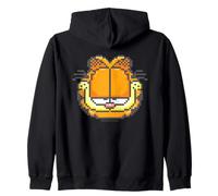 Retro Pixel Cat Lasagne accigliato Cheeky Graphics Big Face Love Felpa con Cappuccio