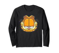 Retro Pixel Cat Lasagne accigliato Cheeky Graphics Big Face Love Maglia a Manica