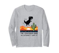Retro Pixel Dinosaur Desert Sunset Gamer Design Maglia a Manica